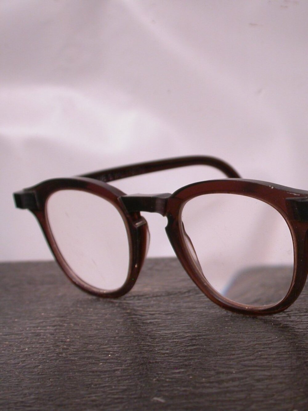 Authentic Anne et Valentin Brown Clear Eyeglasses Made in France REPAIR